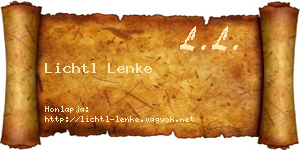 Lichtl Lenke névjegykártya
